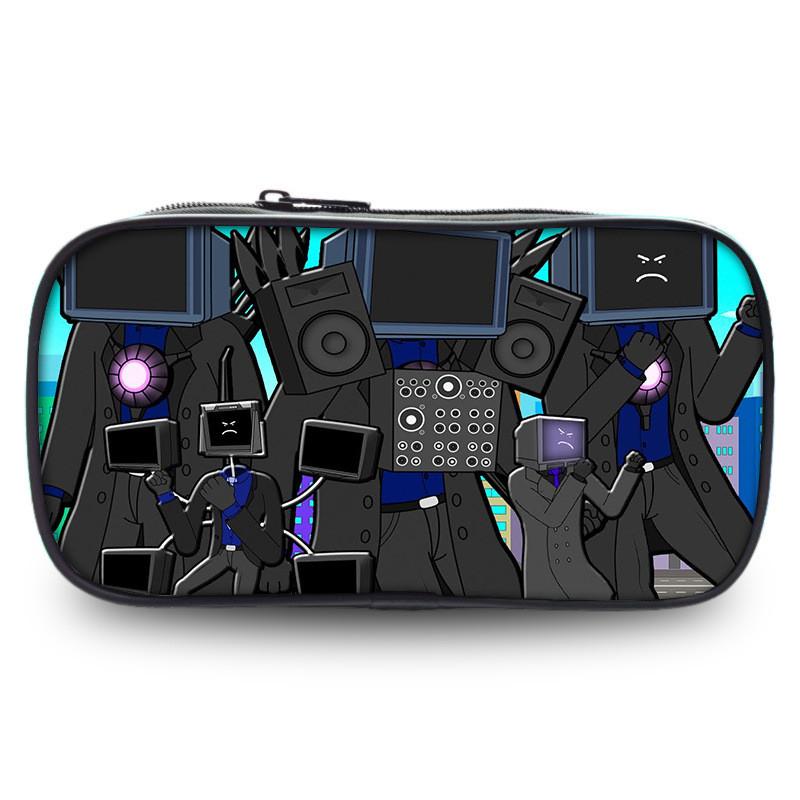 Skibidi Toilet Unique Pen Case Fashionable Polyester Unisex For Use School