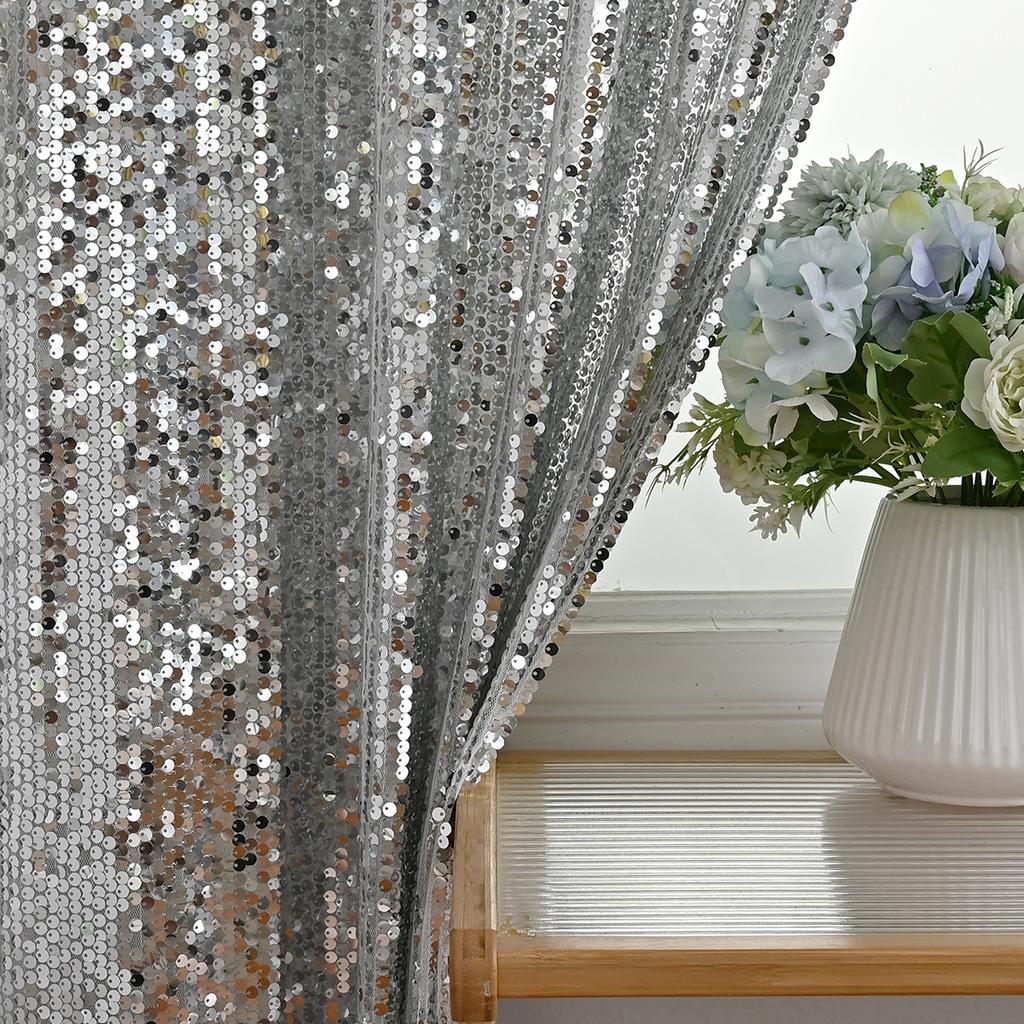 Broderade Paljett Genomskinliga Gardinstångsgardiner Dekorativa Gardiner