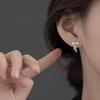 Exquisite 925 Sterling Silver Bow Stud Earrings - Light Luxury Niche Design for Women