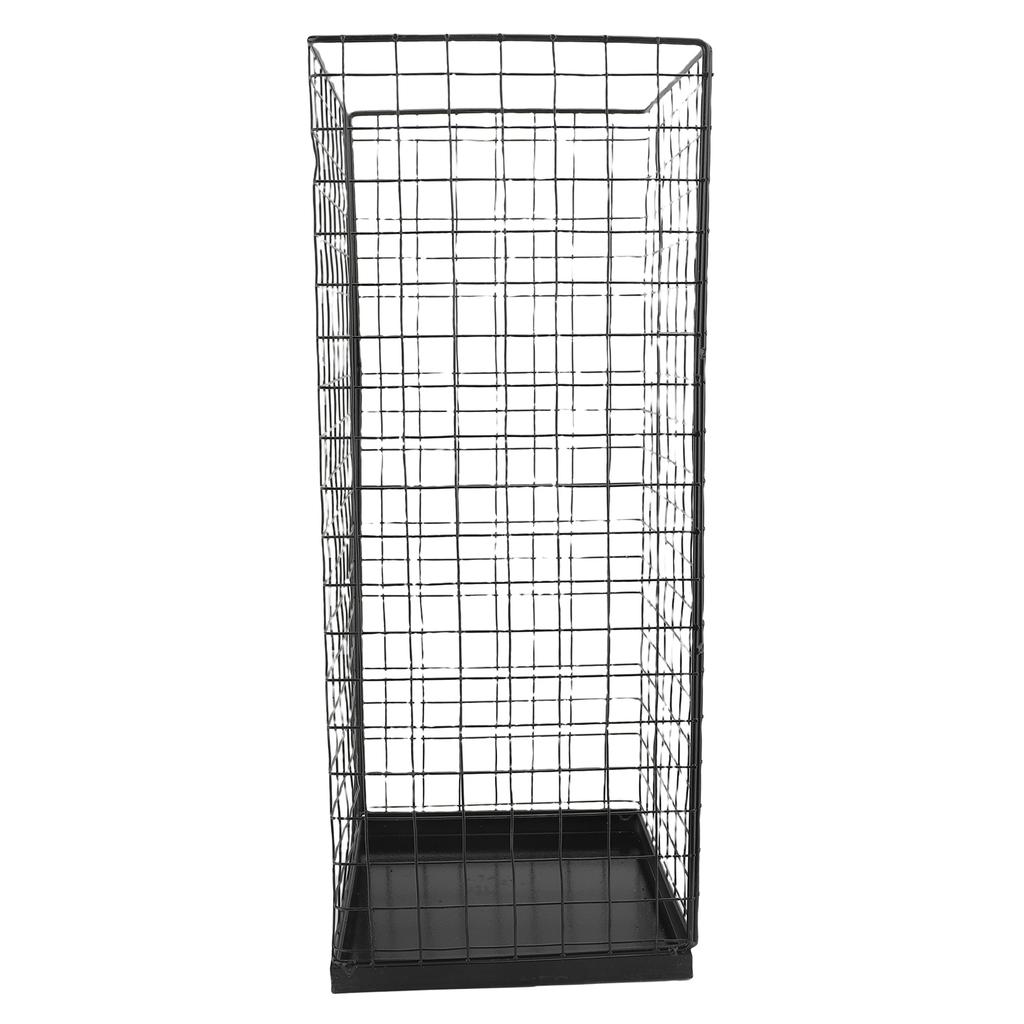 Umbrella Holder Metal Entryway Storage Rack Indoor Entrance Walking Stick Stand with Bottom Drip Tray Black