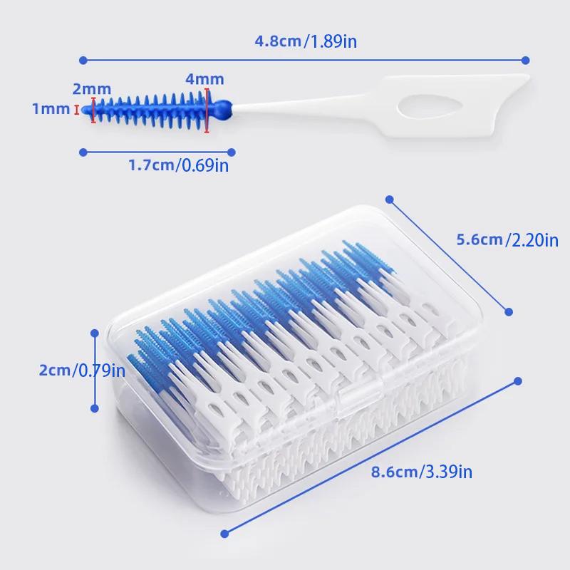 150/200pcs Interdental Silicone Brushes Dental Toothpicks Brush Between Teeth Silicone Toothpicks With Thread Oral Cleaning Tool