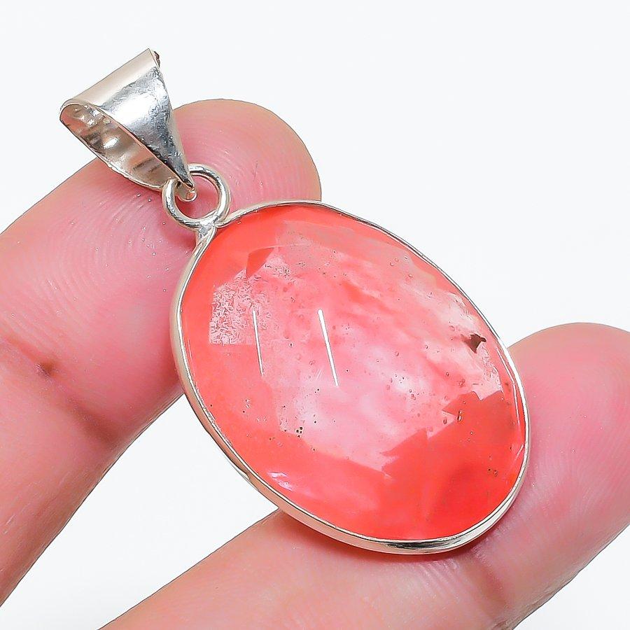 Natural Pink Kunzite Gemstone 925 Sterling Silver Jewelry Pendant 1.46" AP-16361