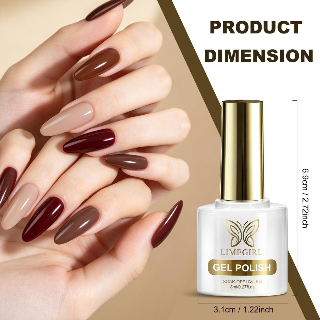 24 Colors Gel Nail Polish Set UV LED Soak Off Gel Kit 8ML Each Full Color Series Long Lasting