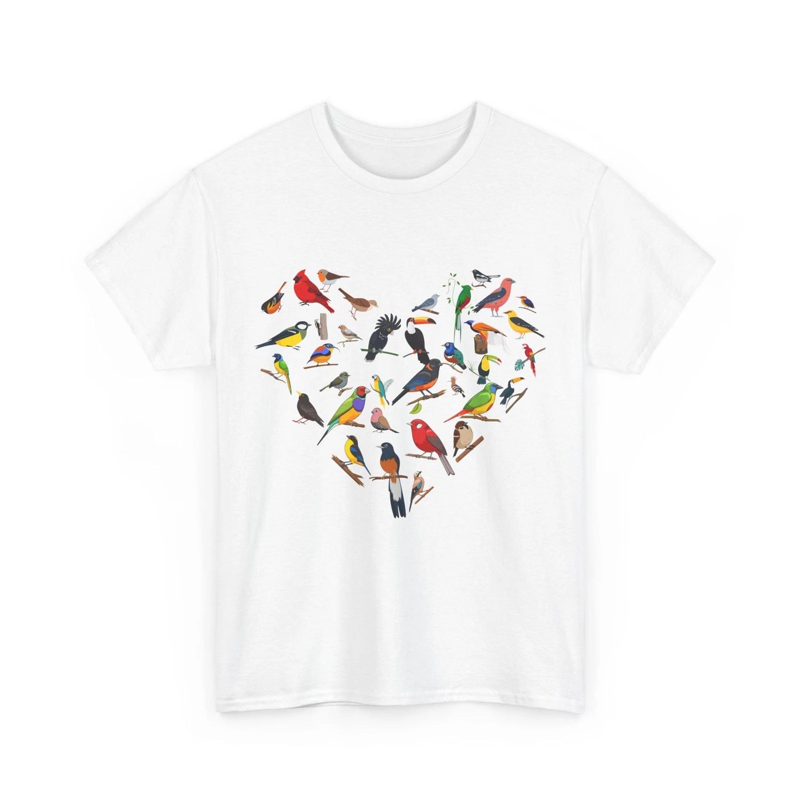 Birdwatcher Shirt, Birdwatching Birding Lovers Heart Birding Women Men T-shirt S