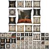 Halloween Owl Cushion Cover Cotton Linen Pillow Case With Pumpkin Pattern And Invisible Zipper For Sofa Home Decor