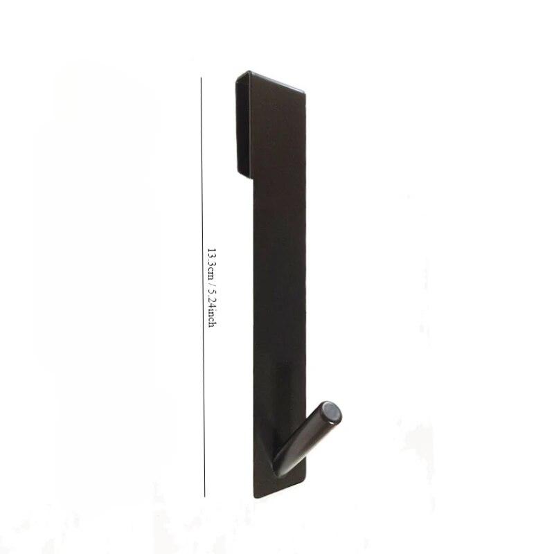 Hanging Glass Door With Stainless Steel Back Hanging Detachable Hanger, Bathroom Non Perforated Metal Clothes Hook