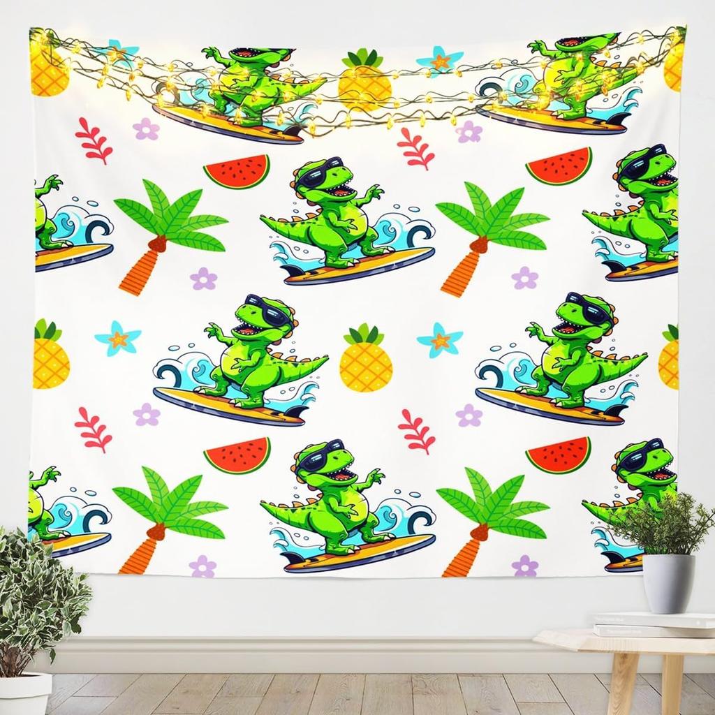 3D Parrot Tapestry,Palm Leaves Floral Wall Hanging Art Kids Boys Girls Home Room Decor,Tropical Wild Animal Plant Wall Blanket
