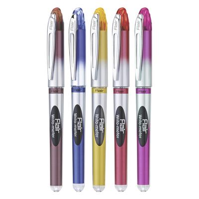 Flair Writometer 0.6mm Ball Pen Box Pack of 1 X 5 Pen, Black Ink, 10000m Writing, Smooth Ergonomic Grip for Office School