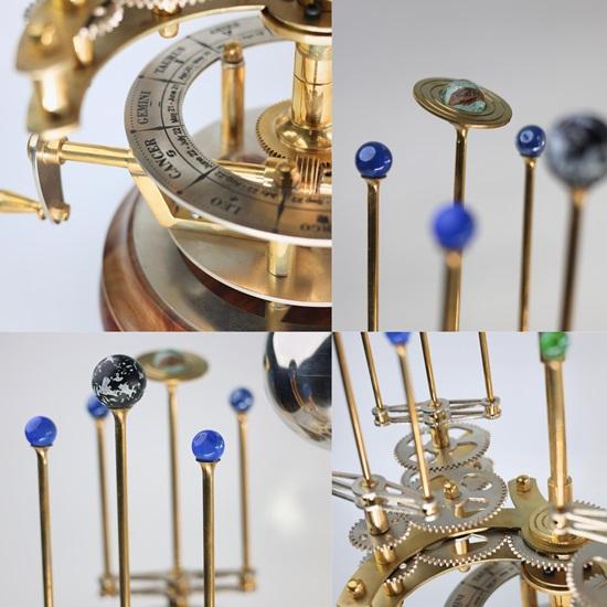 45.72 cm Luxury Art Piece for Book Shelves Brass and Steel Orrery A Larger Model of the Solar System with planets