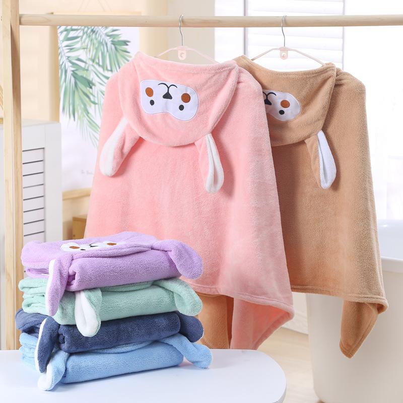 Coral Fleece Children'S Cape Bath Towel Newborn Bath Towel Square Baby Wrap Quilt Children'S Quilt