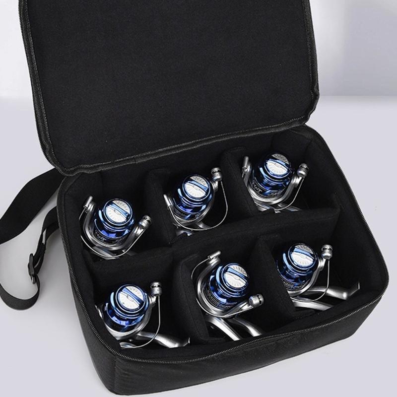 Internal Divider Reel Bag Case Splashproof Fishing Tackle Storage Case Protective Case Portable Carrying Bag