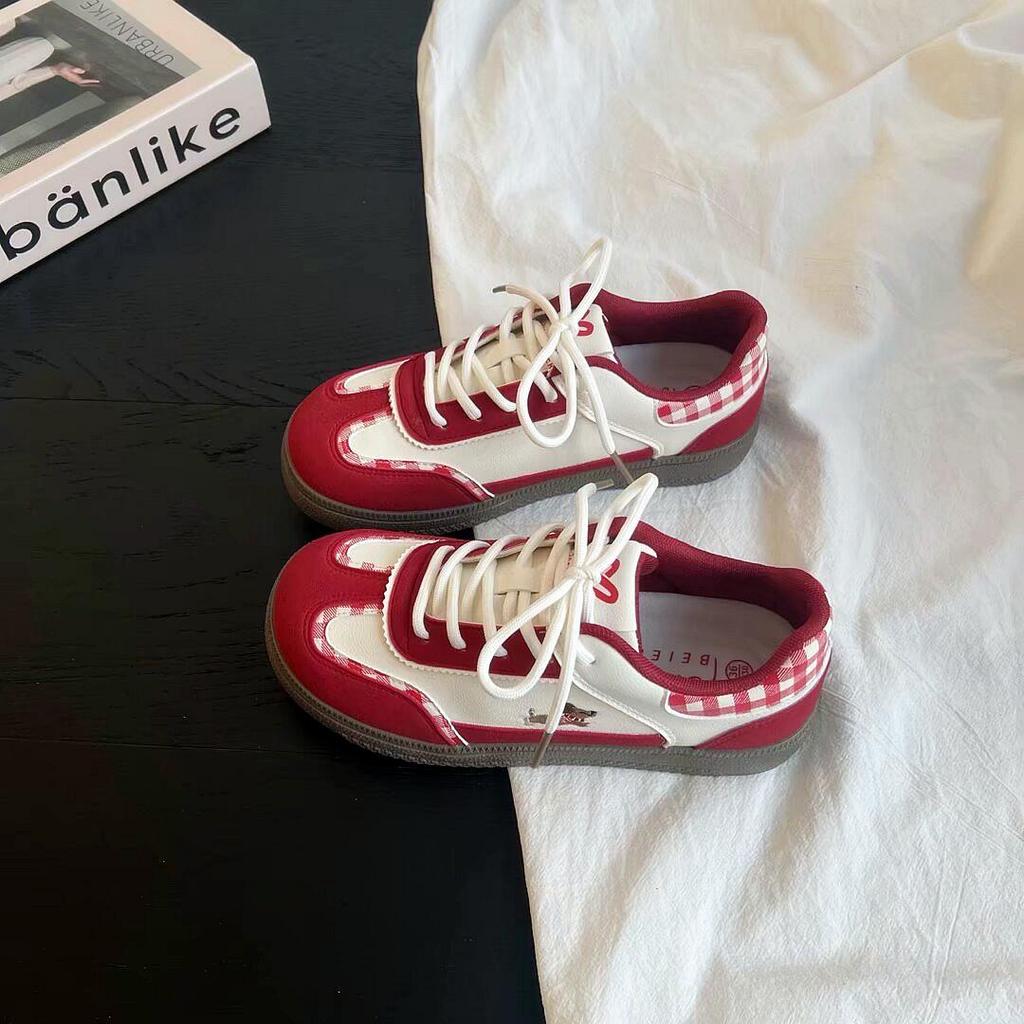 Chic Autumn 2025 Women's Thick-Soled German Puppy Print Canvas Shoes: Versatile Casual Sneakers