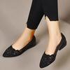 Women's Summer Soft-Sole Sandals Women's Mesh Soft-Leather Flats Low-Cut Leather Shoes Chunky-Heel Round-Toe Openwork Shoes