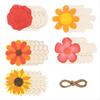 2025+ 60PCS Unfinished Wooden Flower Crafts Blank Flower Shape Wooden Decorations Flower Christmas Thanksgiving Decoration