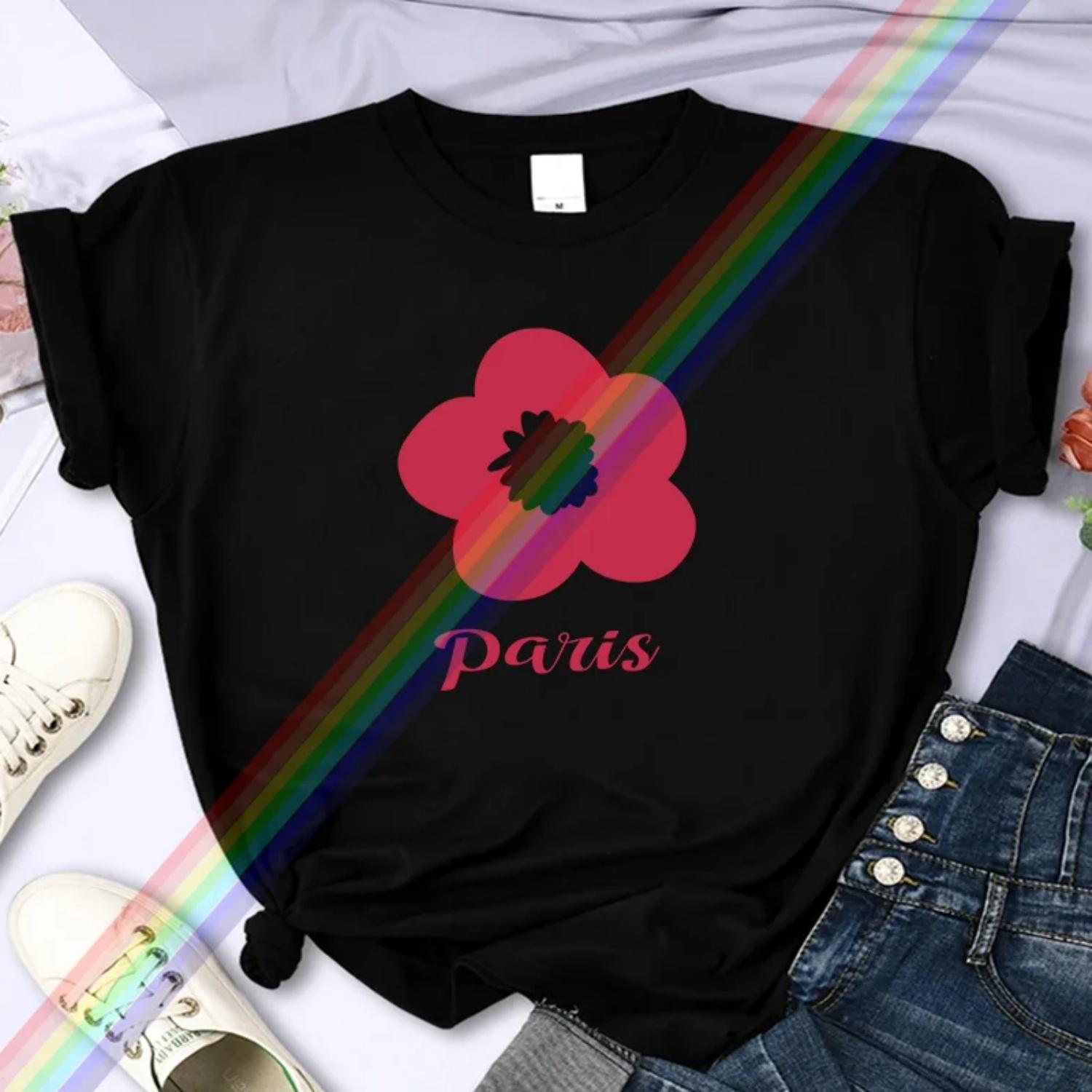 

Flower Printing For Women s Luxury Brand High-Quality Summer T-shirt 100% Cotton Casual Oversized Y2k Personality Sleeve O-neck XXXXXL чорний
