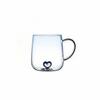 Neue transparente Farbverlauf-Glas Tasse 3D Liebesherz 400ml Glas Kaffeetasse Große Kapazität Paar Tasse Küche