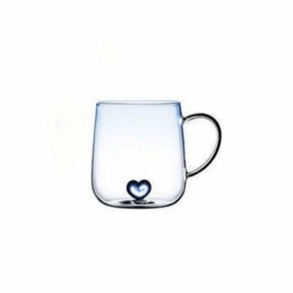 Tazza in Vetro Gradiente Cuore d'Amore 3D Trasparente Coppia Paio Tazza Nuova Tazza da Caffè in Vetro Accessori per la Casa