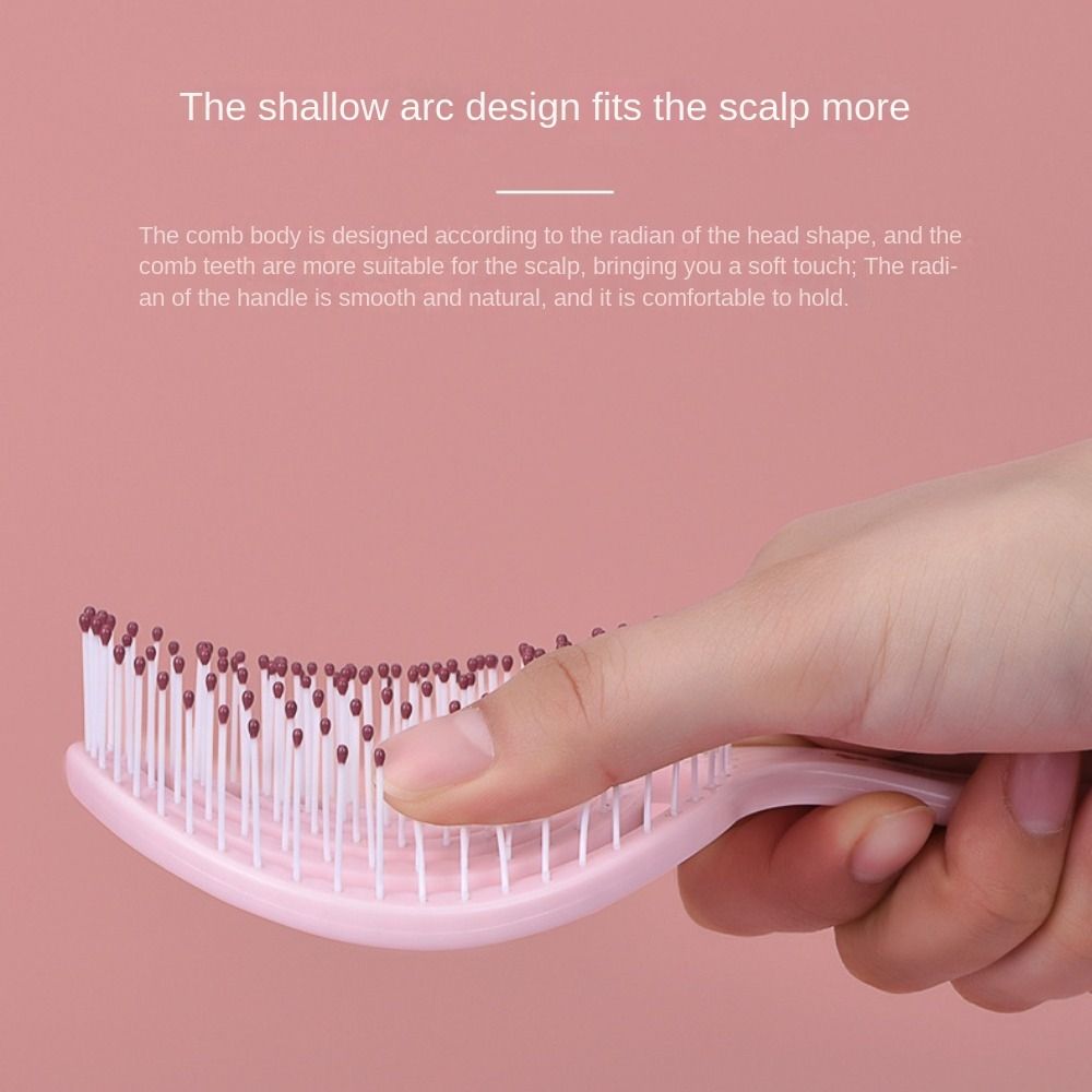 Macaron Lollipop Shape Barber Comb Hanging Hole Scalp Massage Comb Solid Color Hair Brush Girl
