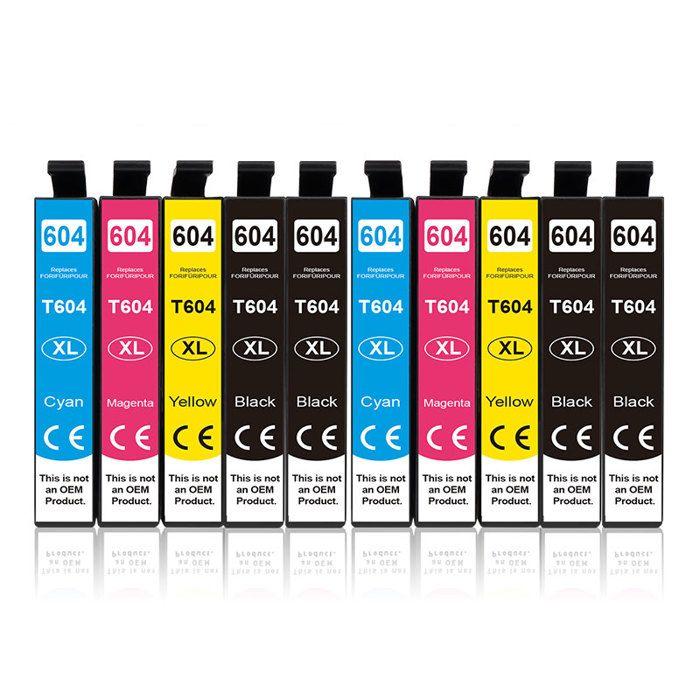 Cartouche d'encre 604XL - CHOUMICHA - Compatible Epson - Noir - 5 pièces - Avec puce