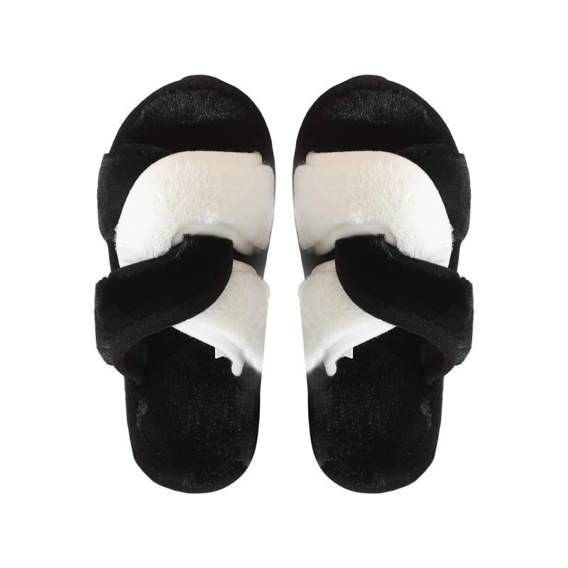 Mao Mao slippers women's autumn and winter outer wear home non-slip plush crossed cotton slippers