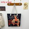 Women Print Handbag Large Oxford Canvas Casual Shoulder Bag For Daily Use