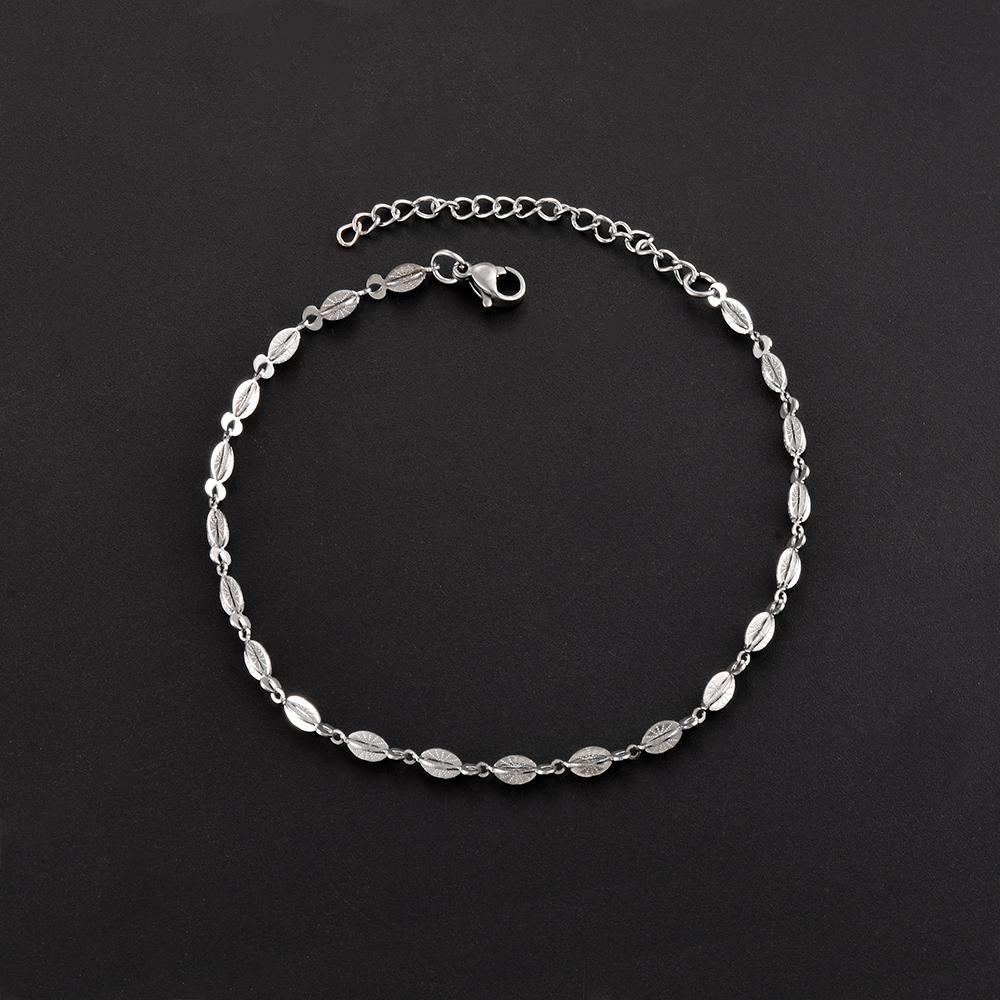 Handmade Heart Chain Necklace Bracelet Anklet For Women Stainless Steel Steel Color Fashion Jewelry With 5cm Extention Chain