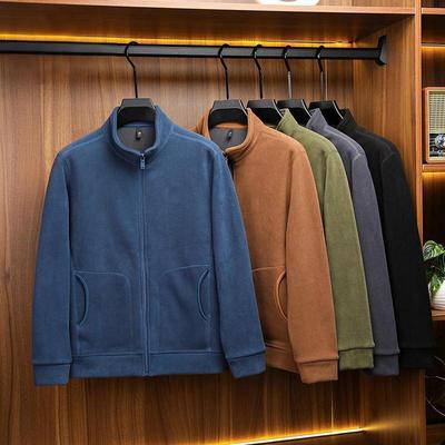 Herren Verdickte Doppelseitige Fleece Stehkragen Jacke für Herbst/Winter