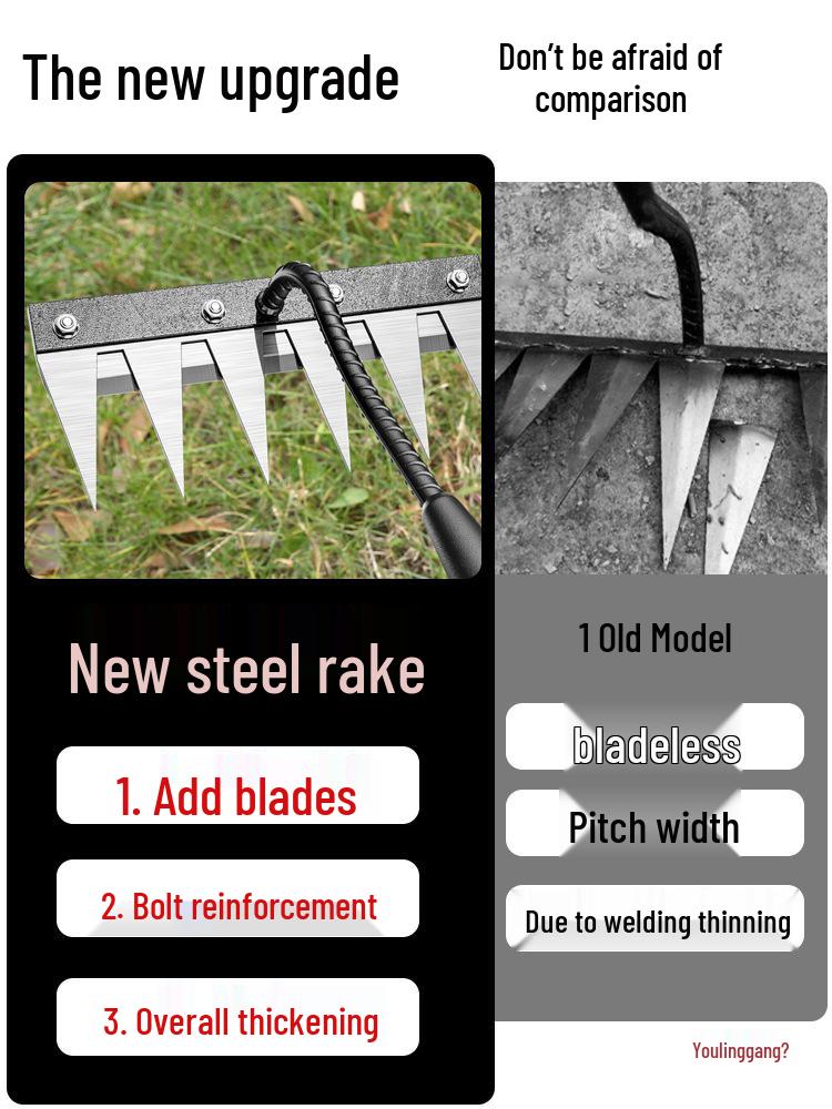 Manganese Steel Multifunctional Weeding Hoe and Rake Set
