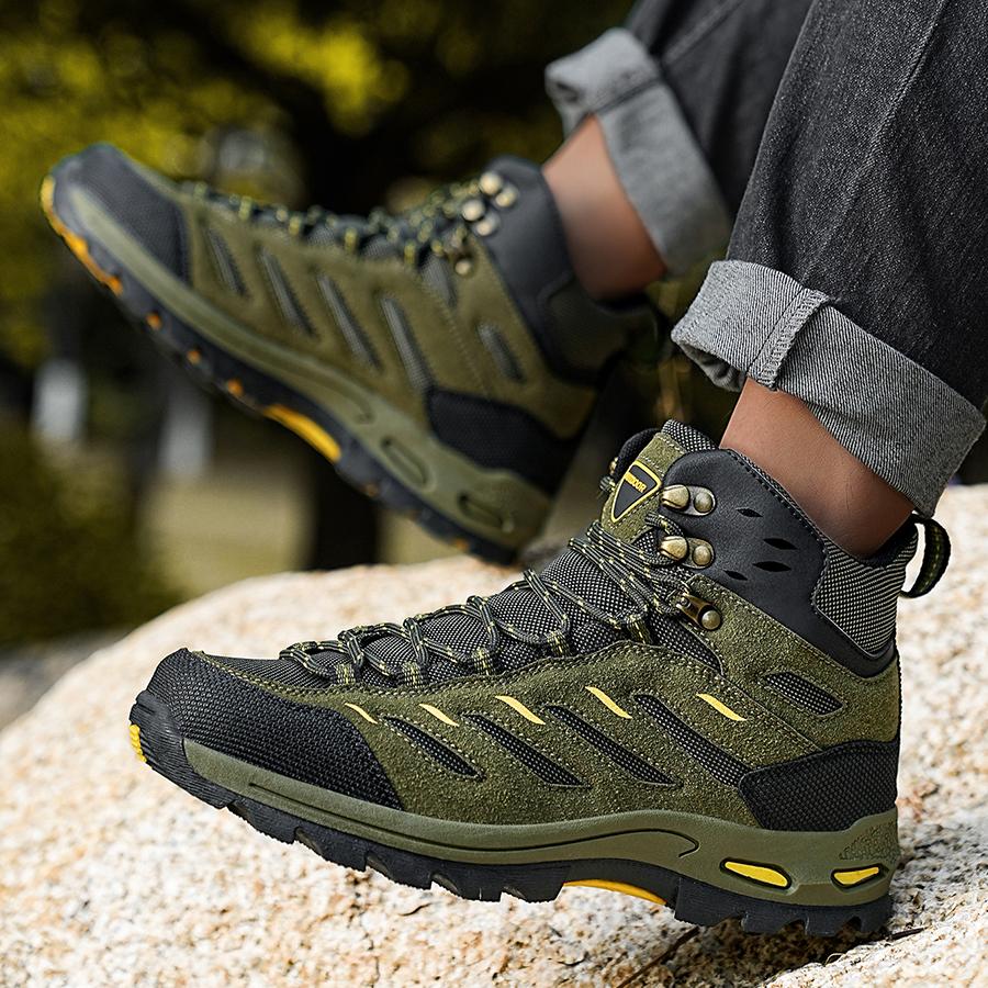 Outdoor Hiking Shoes Men Shoes Mid-top Wear-resistant Anti-slip Comfortable Men Shoes Flat Lace-up Casual Sports Shoes Men