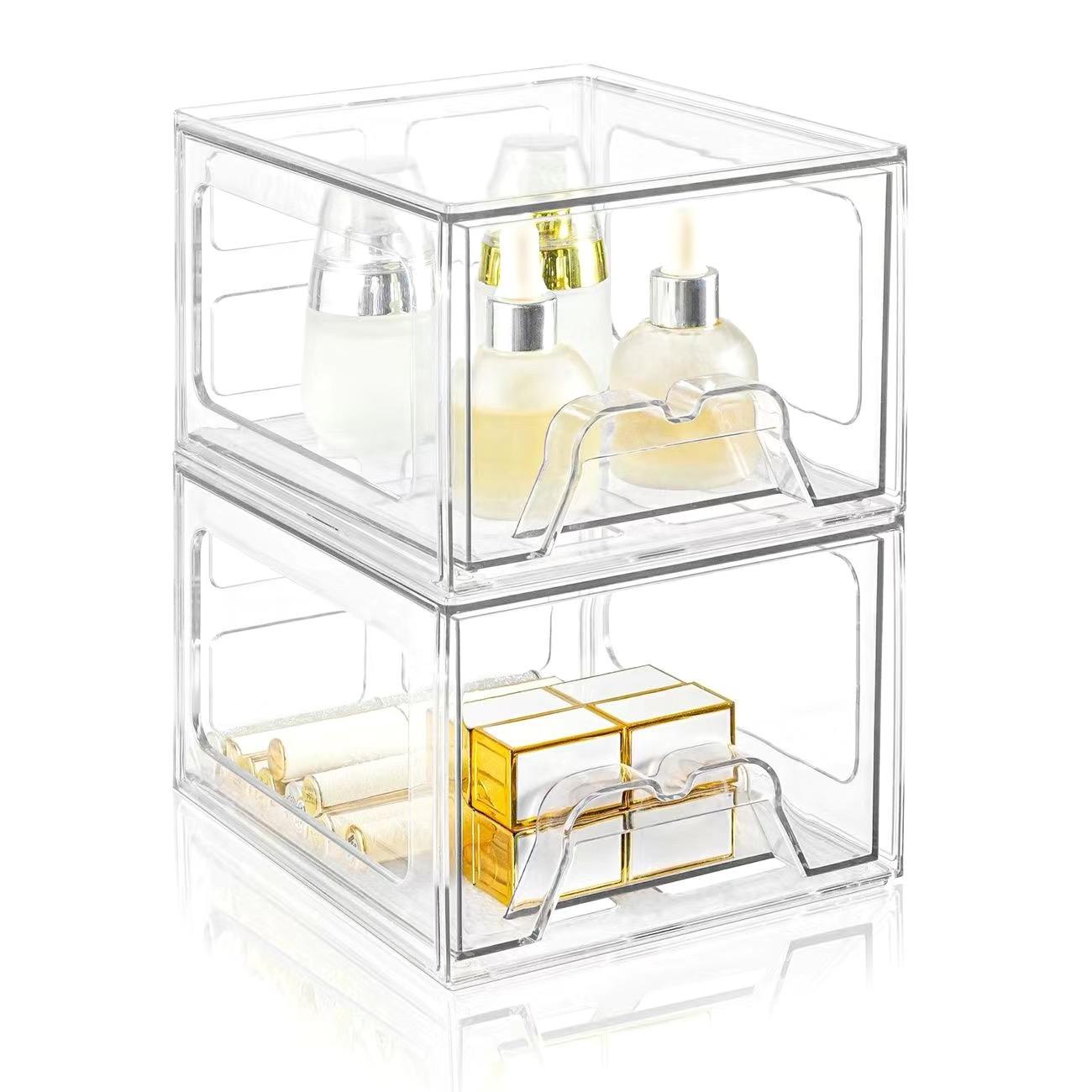 

2шт настольный органайзер прозрачный ящик органайзер для хранения в ванной комнате органайзер для косметики акриловый ящик для хранения канцелярских принадлежностей