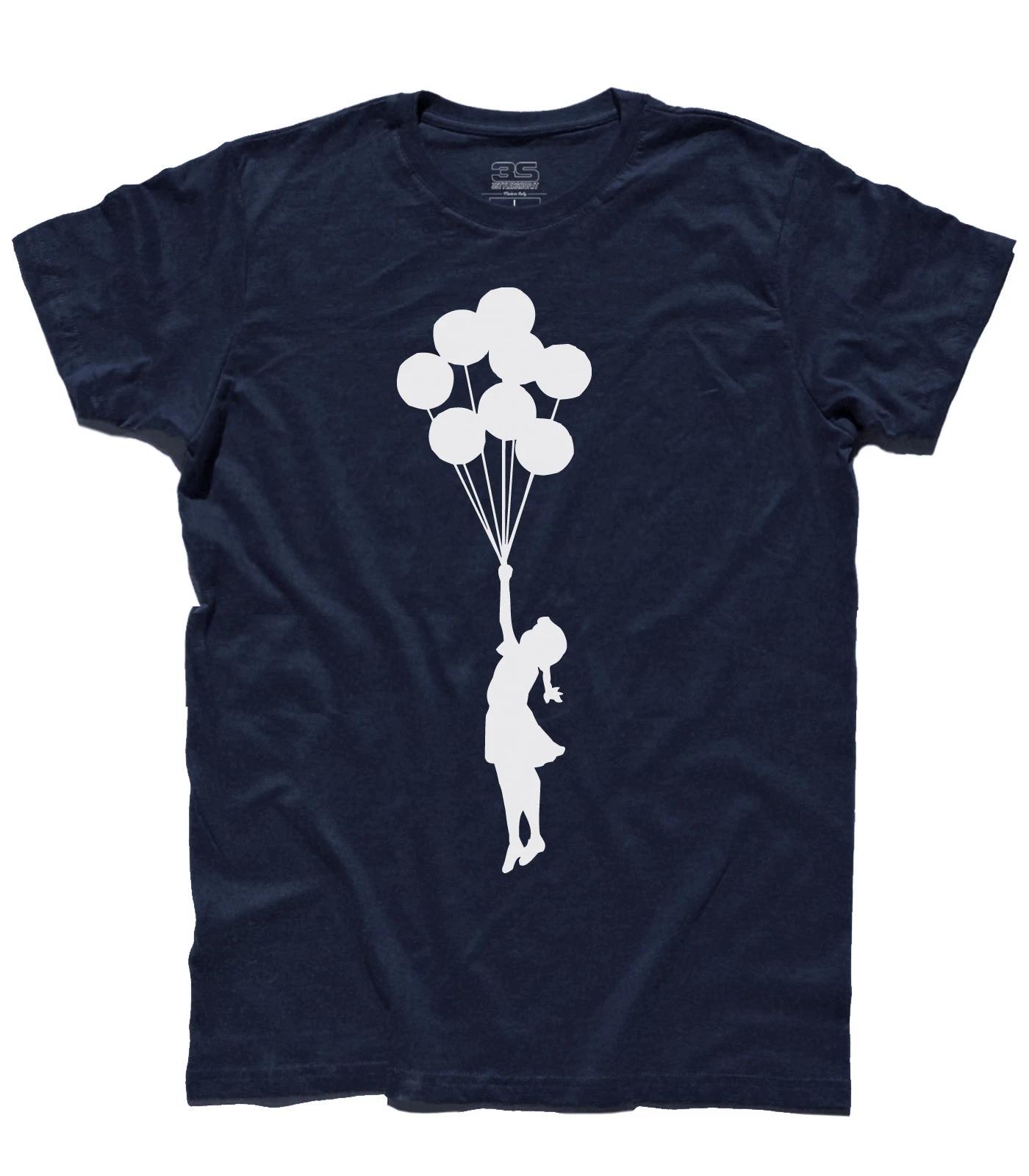 Men s T-shirt BALLOON GIRL 2 children heart-shaped balloon street art 160