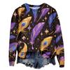 Women's Fashion  Printed Long Sleeve Loose Round Neck Sweatshirt Top