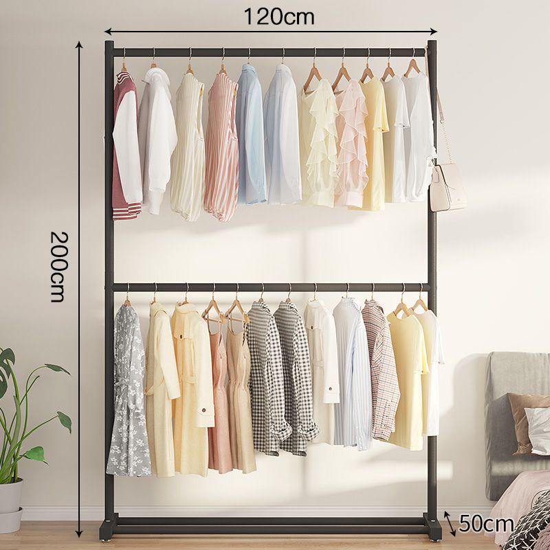 Double-Layer Hanger: Space-Saving Floor Rack for Clothes and Hats
