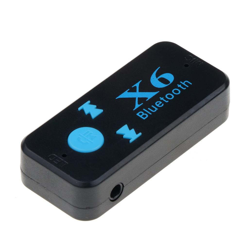 X6 A2DP EDR Handfree Car Kit Bluetooth 4.1 Receiver 3.5mm AUX Car Stereo Audio Music with Microphone Wireless Adapter TF