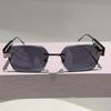 y2k Rimless Luxury Brand Designer Square Sunglasses Women For Men Vintage Punk Diamond Cutting Outdoor Driving Sun Glasses UV400