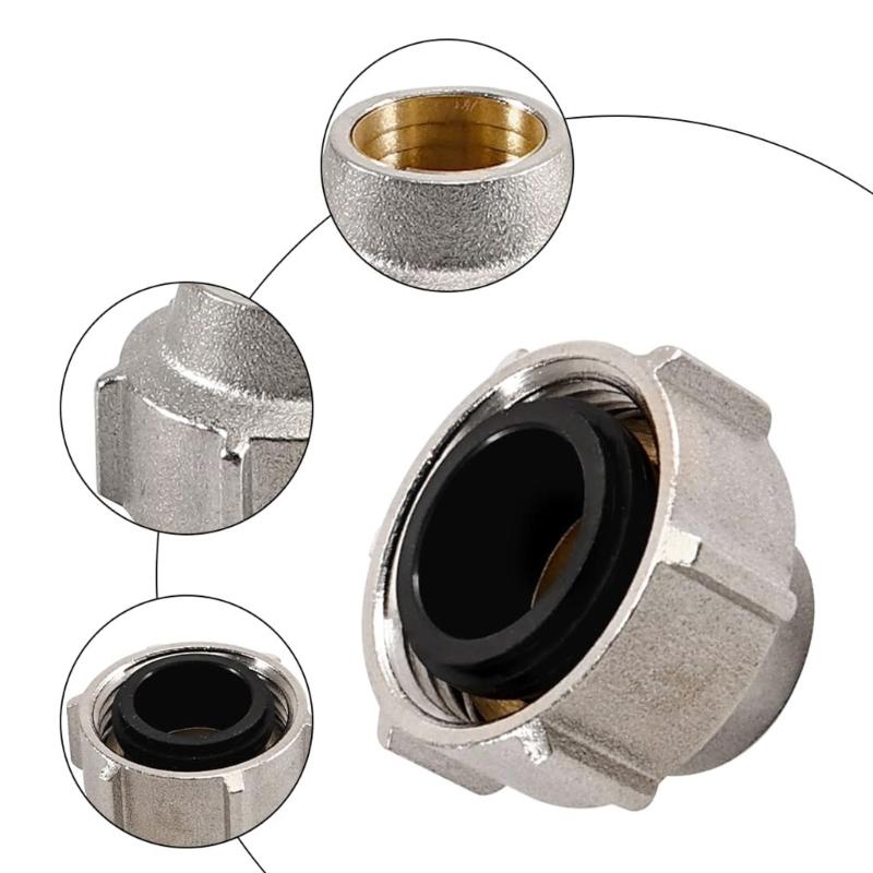 2Pcs 15mmx3/4inch Brass Pipe Connection Nut Pipe Fitting Hose Adapter Heating System Compression Fitting Enduring