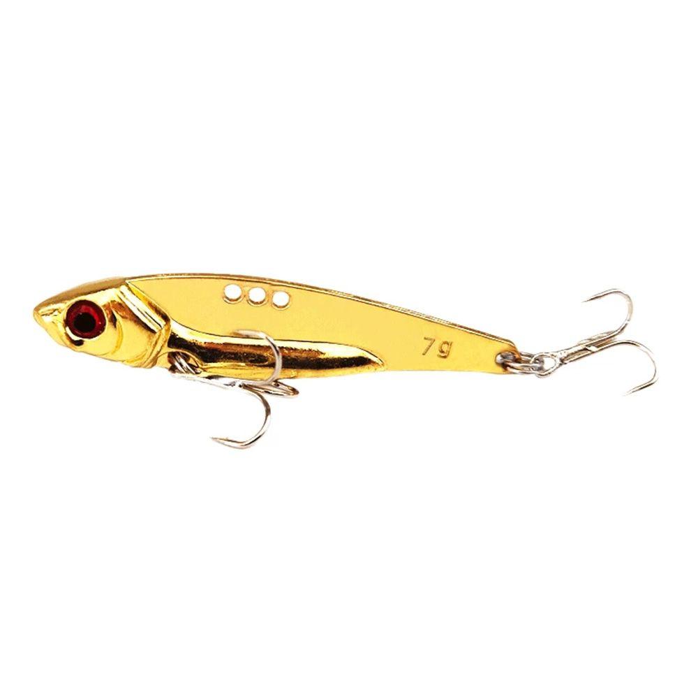 

Metal Trout Pike Spinner Spoon Artificial Bait Bass Tackle Treble Hook Fishing Lures gold-7g