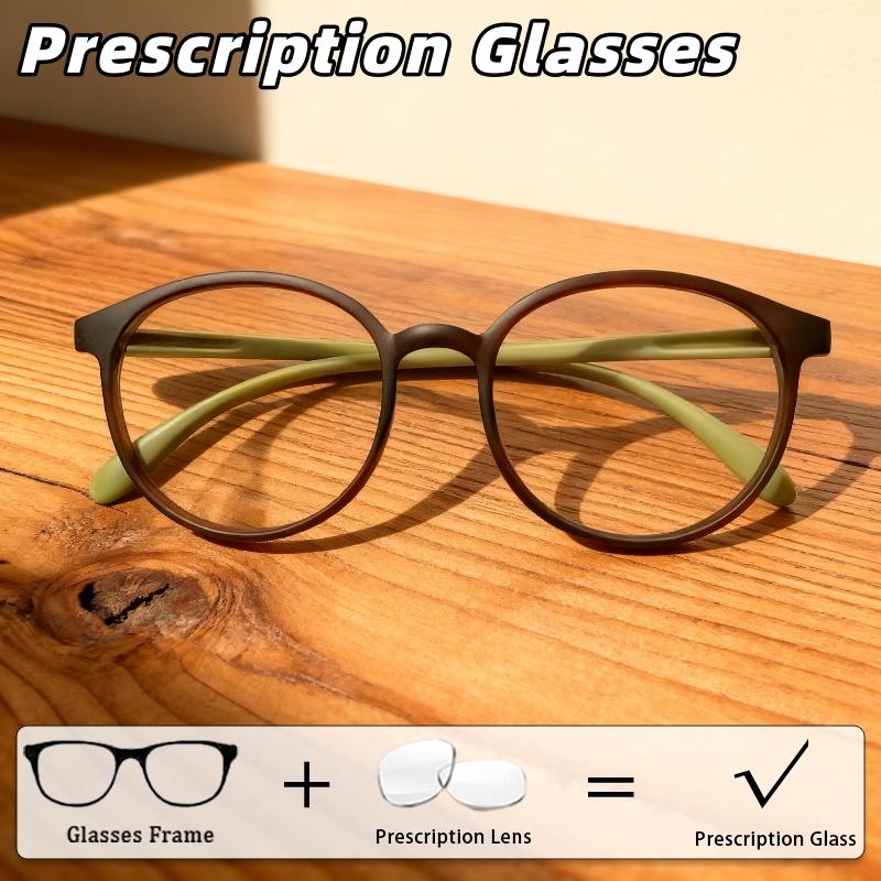 Stylish Round Anti Blue Light Prescription Glasses Retro Ultra Lightweight Comfortable Eyewear for Men Women