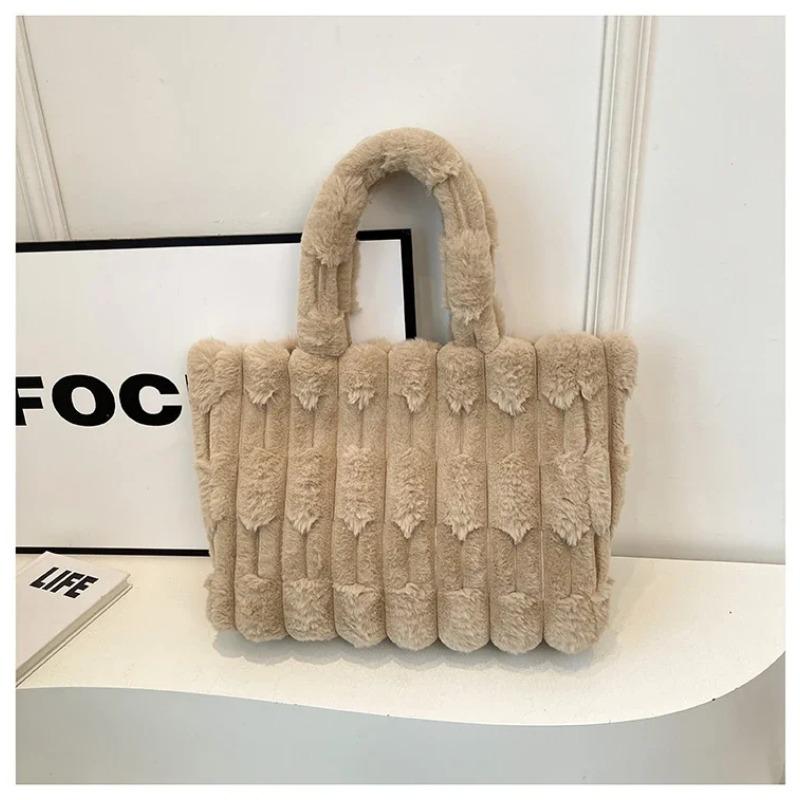 

Модная однотонная повседневная легкая роскошная сумка-тоут, плиссированная плюшевая ручная сумка, универсальная сумка через плечо хаки