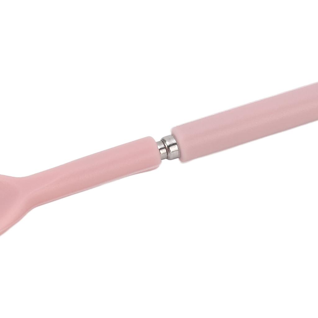 Pink Retractable Silicone Spatula Mini Telescopic Spatula Spoon Reusable Easy to Clean with Hanging Buckle for Cosmetics Lip Gloss