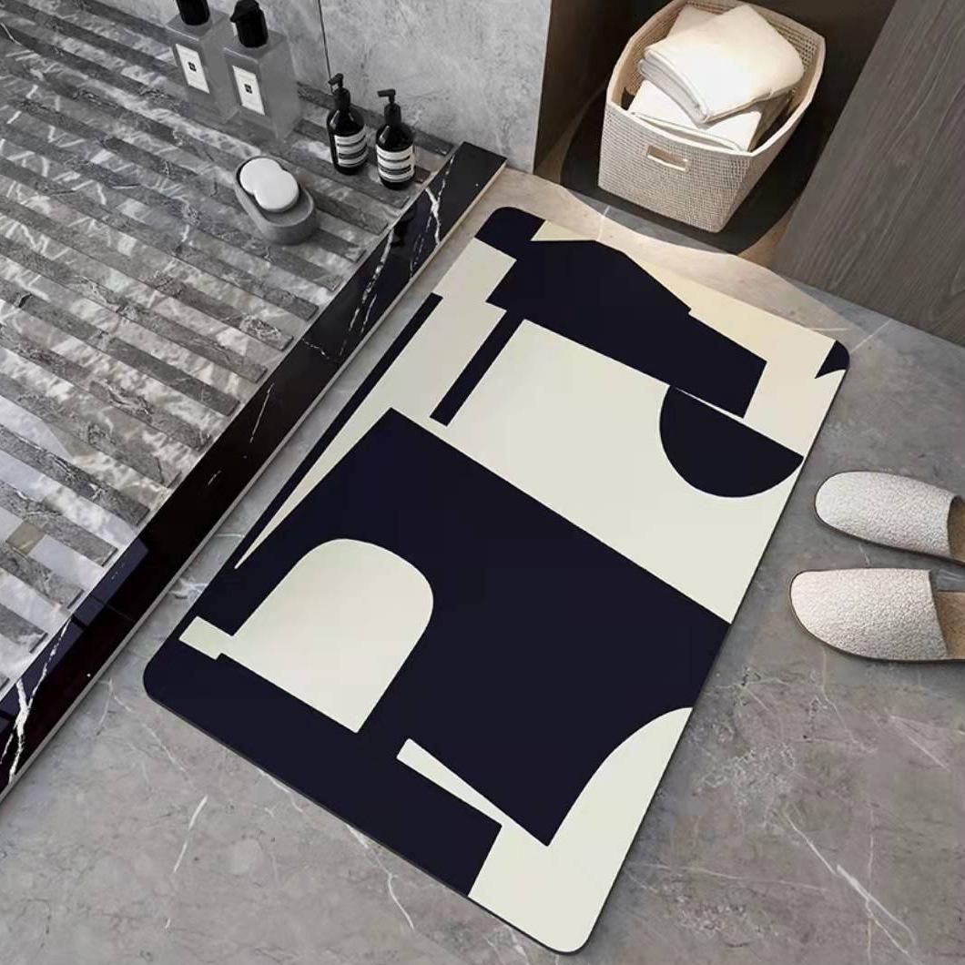 Weiche Kieselgur-Bodenmatte Badezimmer Toilette Saugfähige Matte Rutschfeste Matte Einfache Türmatte Fußmatte Teppich Türmatte Eingang 40x60cm15.7x23.6in