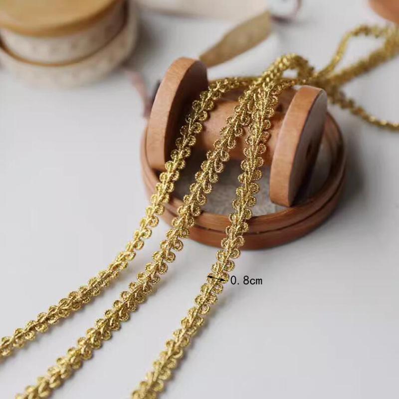 5 Yards Golden Silver Wave Hard Yarn Centipede Lace Herringbone Ribbon Dly Clothing Home Accessories Decorative