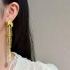 Kreative Persönlichkeit Inlay Zirkon Fischgräten Perlen Anhänger Hängeohrringe für Damen Retro Übertrieben Piercing Schmuck Zubehör