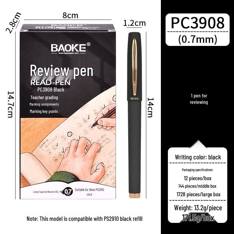 BaoKe Gel Pen Refill, 0.5mm Bullet Tip, 0.7mm Needle Tube, Black/Red/Blue, PC3908
