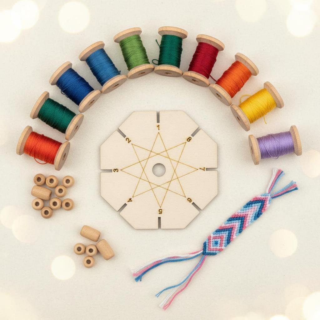 Bracelet Set: Braiding Board, Disc, Frame, Numbered Plate, Tool