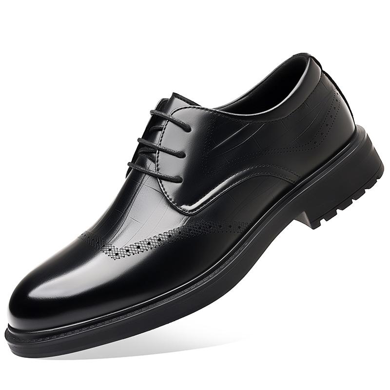 Zapatos Formales de Banquete para Hombre Estilo Británico Retro Zapatos Brogue Clásicos Marrones para Hombre Versátiles Zapatos de Negocios de Cuero de Alta Gama