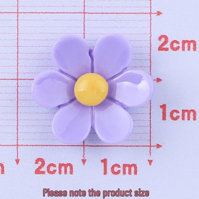 Glossy Six-Petal Flower Resin Accessory: DIY Cream Glue Phone Case Ornament, Hair Clip, and Drop Oil Headdress Material.