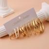 Retro European Geometric Earrings Set - 6-Piece High-End Luxury Ear Cuffs for Women