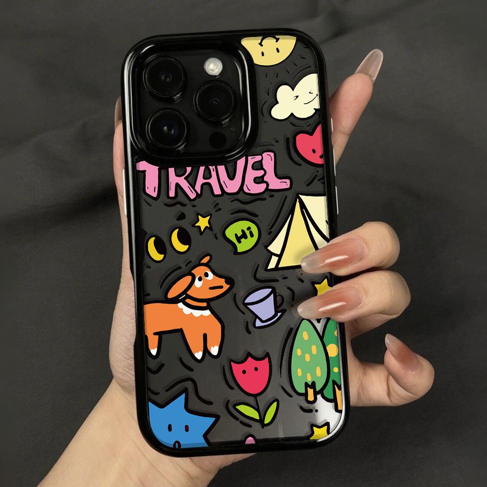 Acrylic Phone Case for iPhone 11 12 13 14 Pro 12 14 16 Pro Max for Samsung A16 A36 A56 S24 FE High-quality Painted Anti-fall Mobile Phone Case