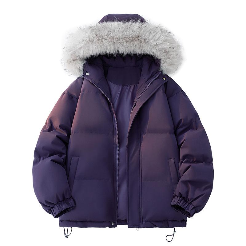 Hooded Cotton Jacket Thickened Warm Fur Collar Short Fashion Versatile Multi-color Bread Clothes